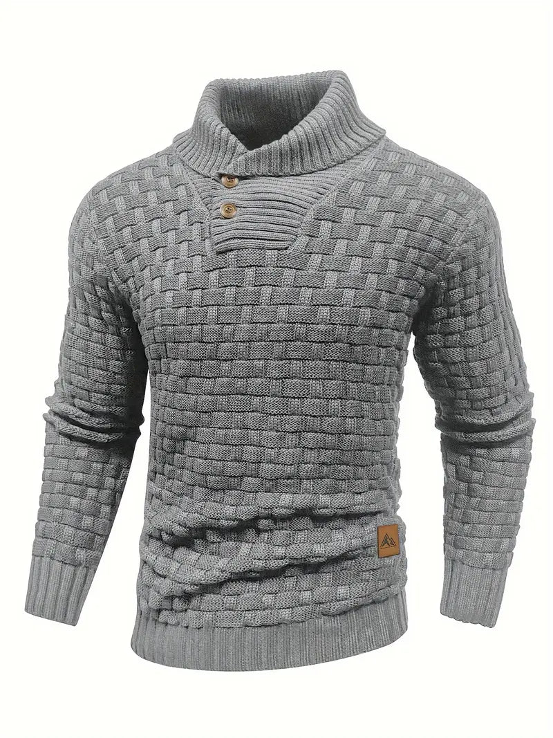 Men's Fashion Warm Knitted High Neck with Buttons