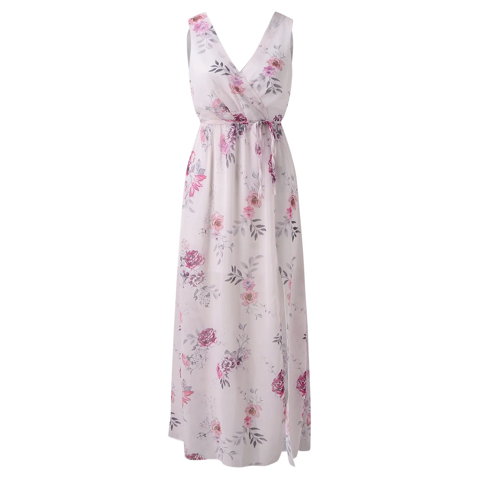 Elegant Women's Vibrant Floral Slit Maxi Dress for Every Occasion
