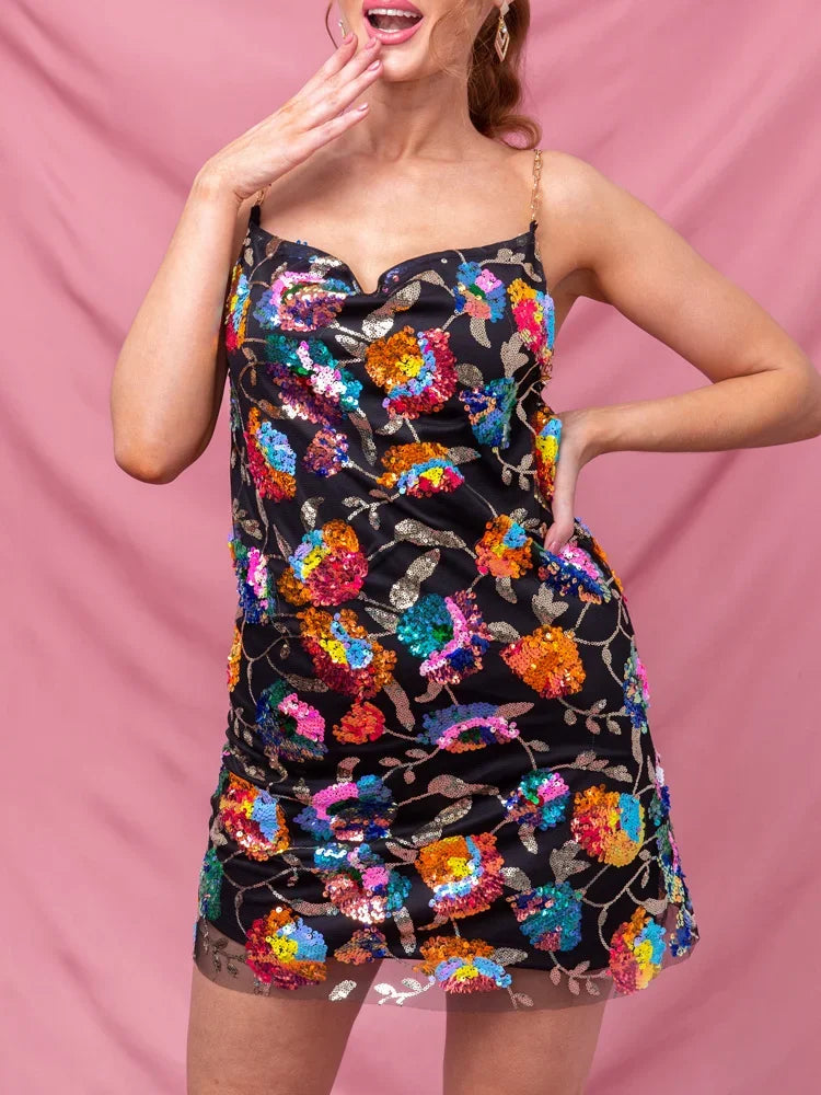 Women's Timeless Flair Bloom Mini Dress for Summer