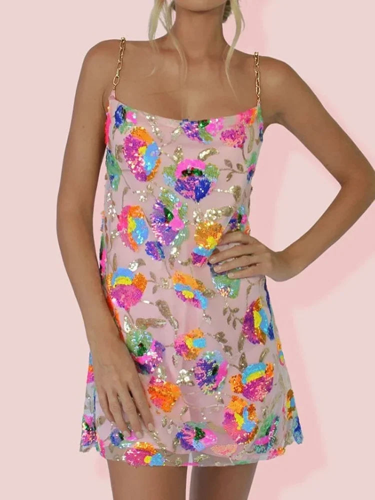 Women's Timeless Flair Bloom Mini Dress for Summer