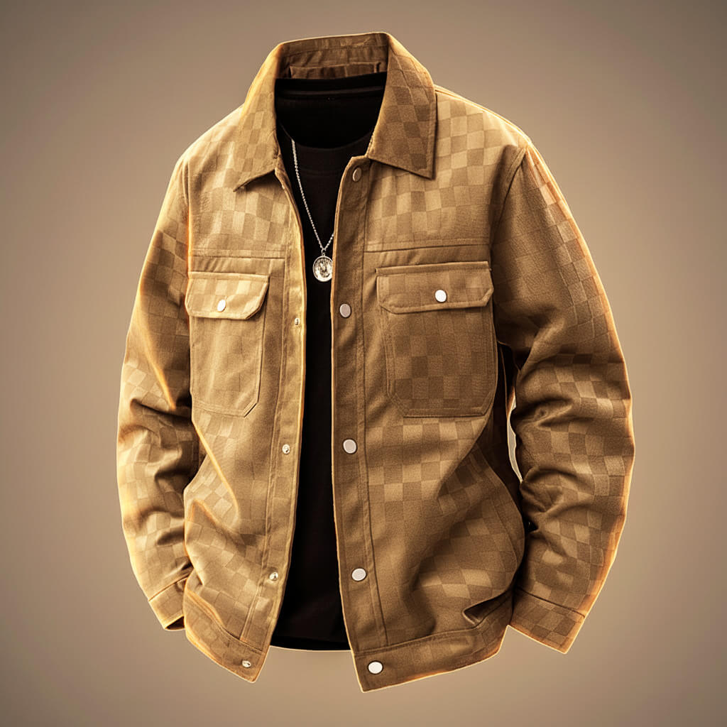 Sorello | Men’s Checkered Suede Jacket