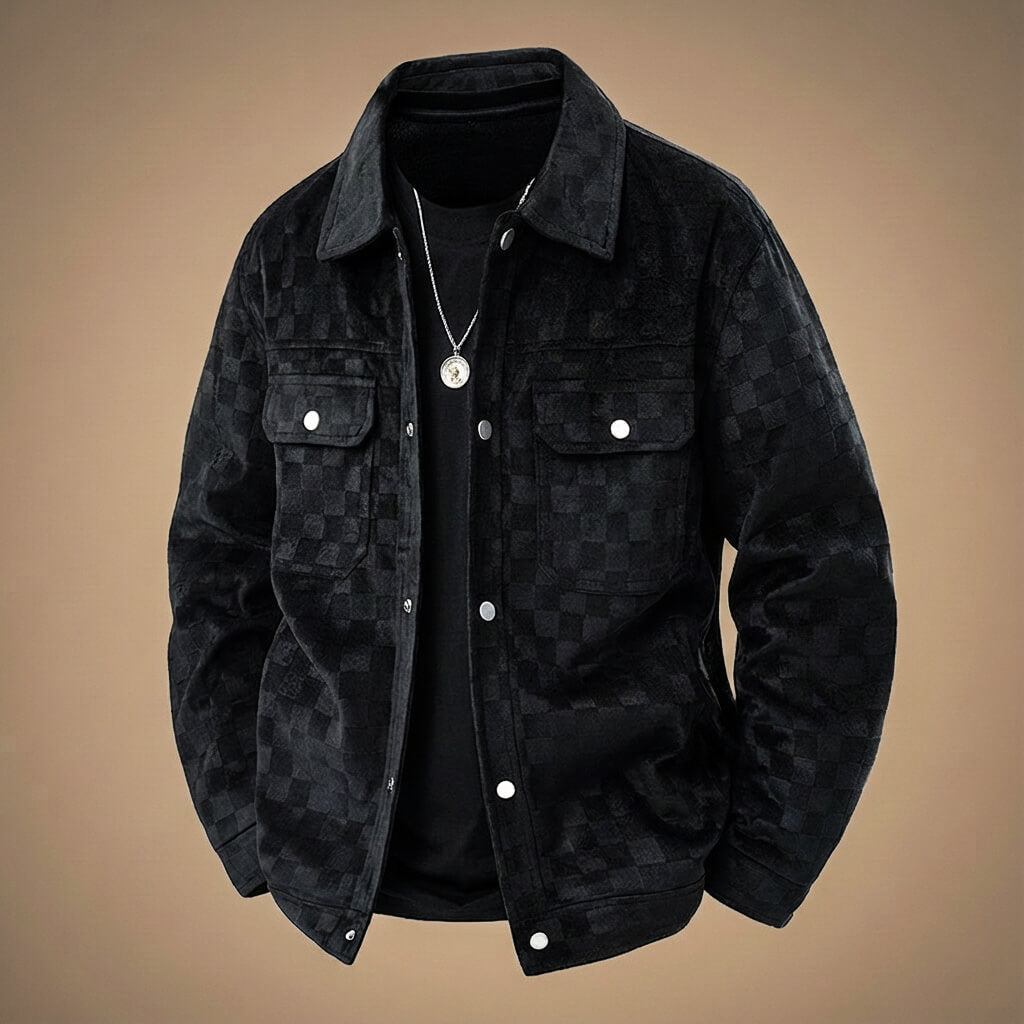 Sorello | Men’s Checkered Suede Jacket
