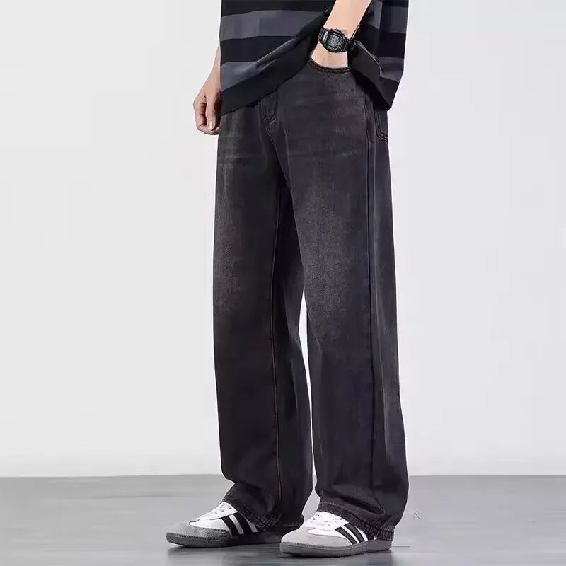 Retro Versatile Wide-Leg Baggy Jeans for Women