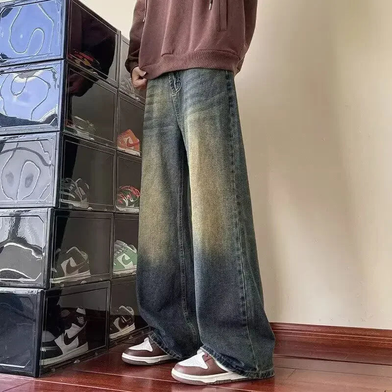 Retro Versatile Wide-Leg Baggy Jeans for Women