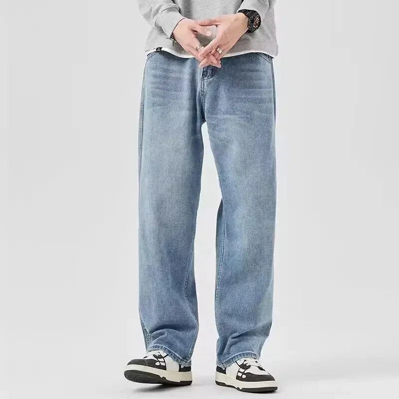 Retro Versatile Wide-Leg Baggy Jeans for Women
