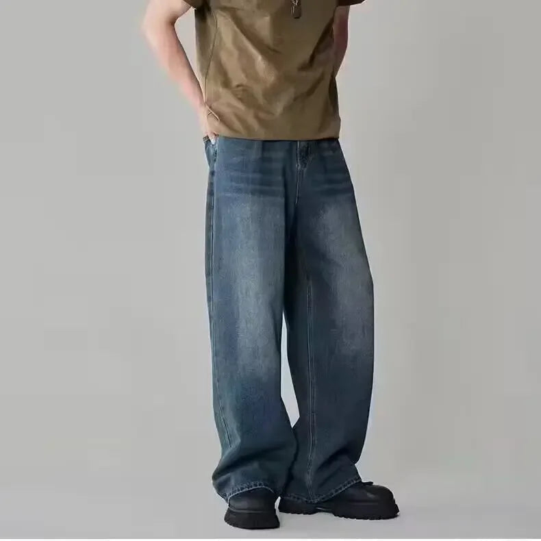Retro Versatile Wide-Leg Baggy Jeans for Women