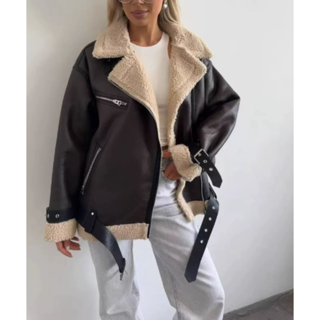 Elegance Cozy Insulation Aviator Jacket for Women