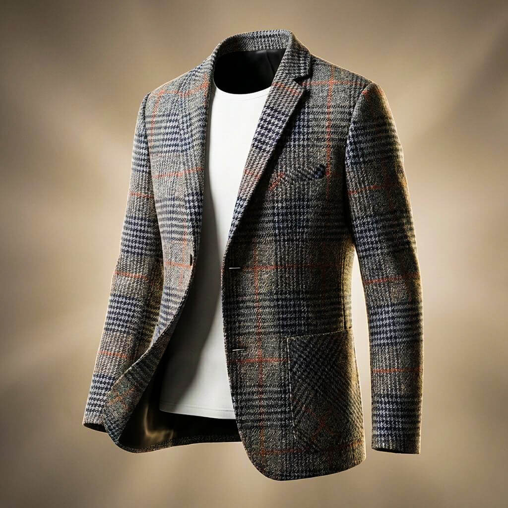 Valentio | Men’s Wool-Blend Houndstooth Blazer