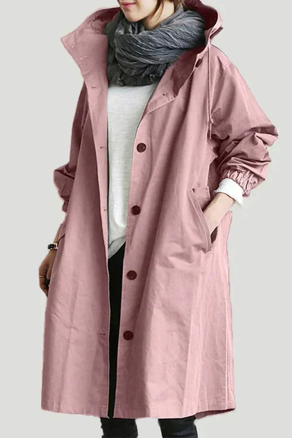 Women's Fashion Long Water-resistant Oversized Urban Protection Raincoat