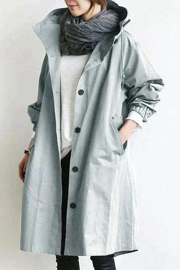 Women's Fashion Long Water-resistant Oversized Urban Protection Raincoat