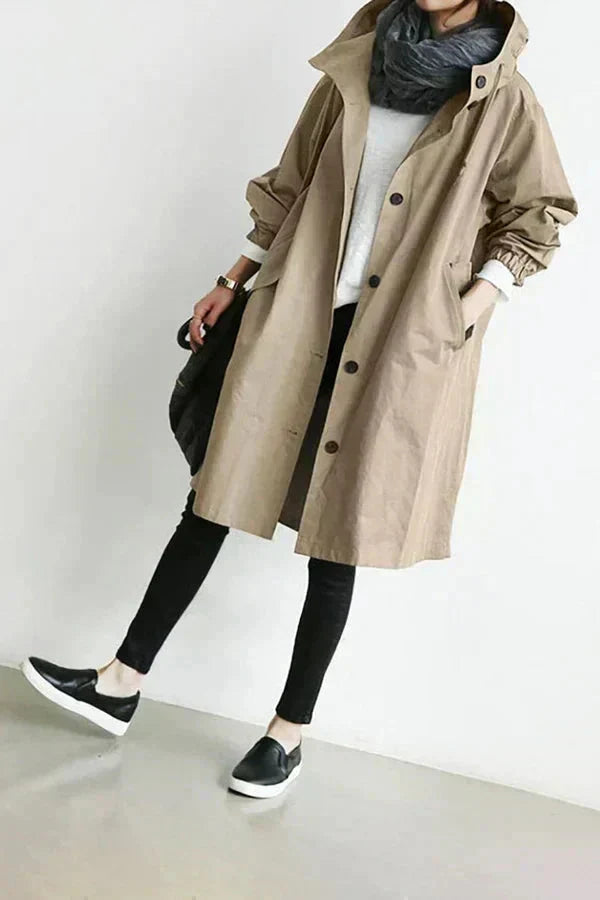Women's Fashion Long Water-resistant Oversized Urban Protection Raincoat