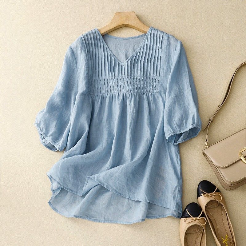 Vivencia | Women’s Cotton-Linen Summer Blouse