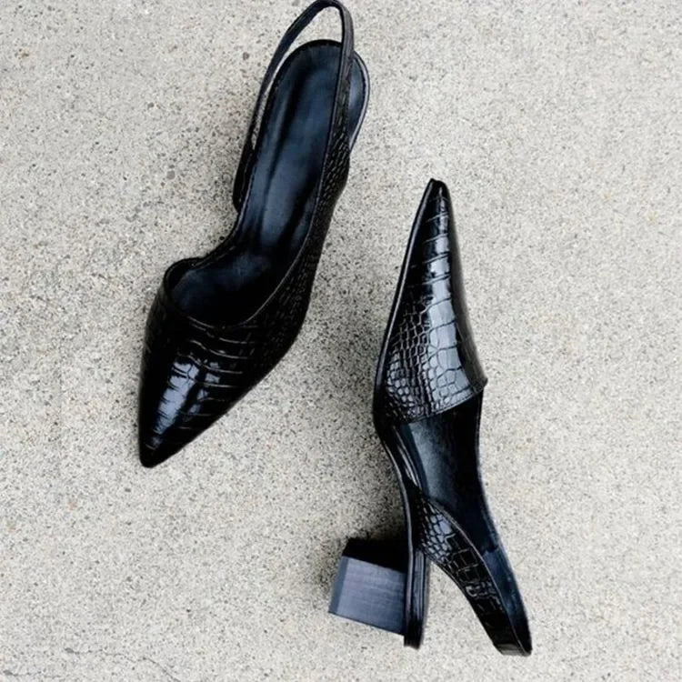 Timeless Practical Pointed Toe Heels Slingback Pumps for Women