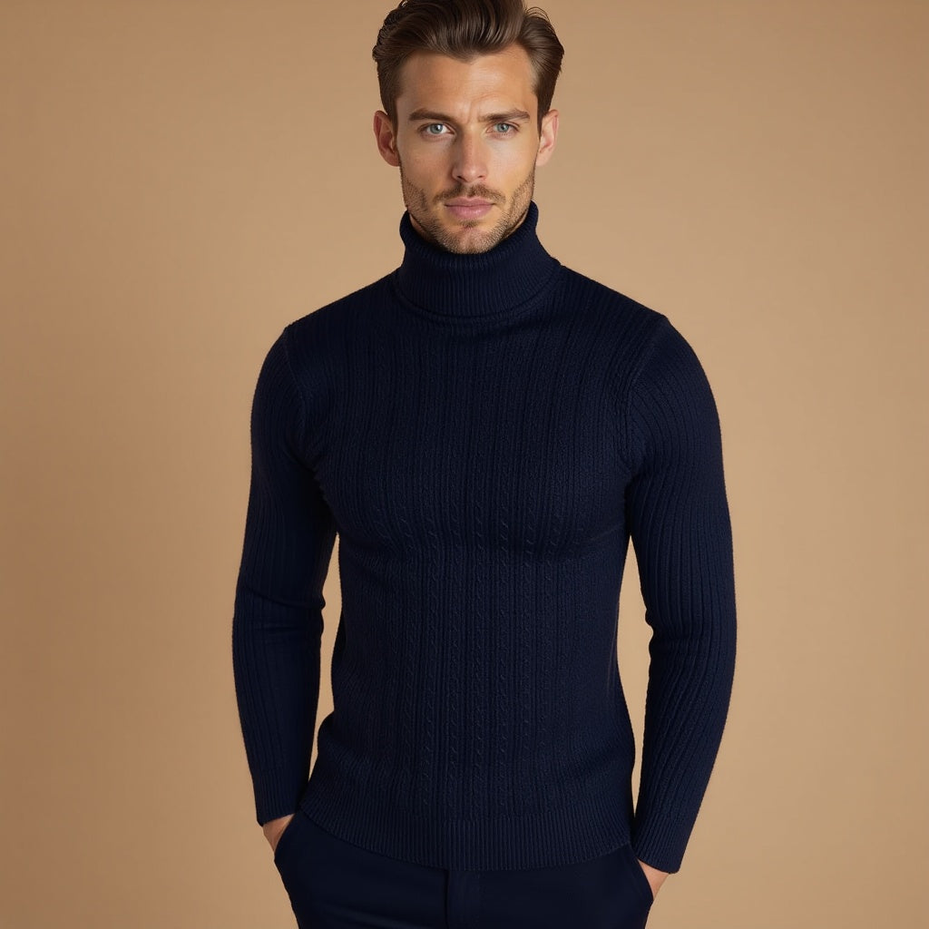 Sterling | Men’s Cable Knit Turtleneck Sweater
