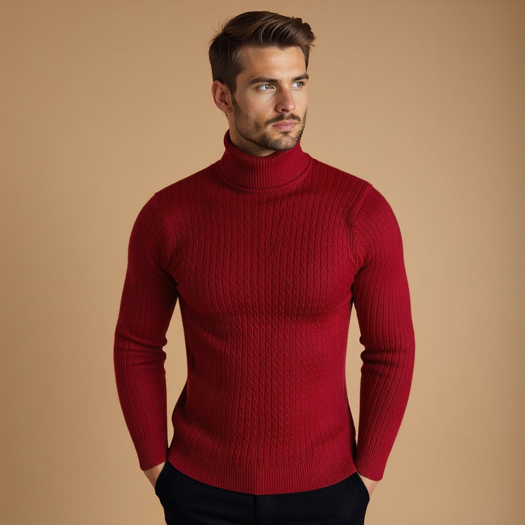 Sterling | Men’s Cable Knit Turtleneck Sweater