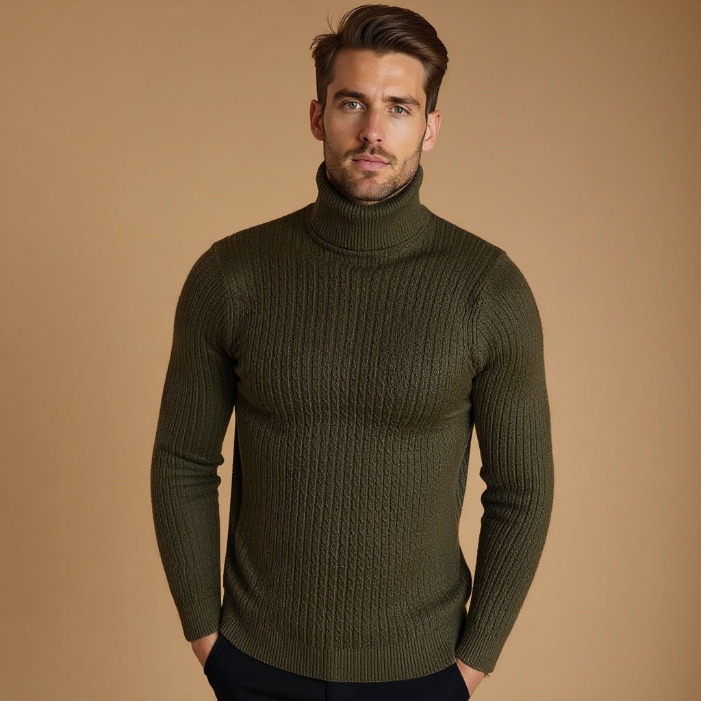 Sterling | Men’s Cable Knit Turtleneck Sweater