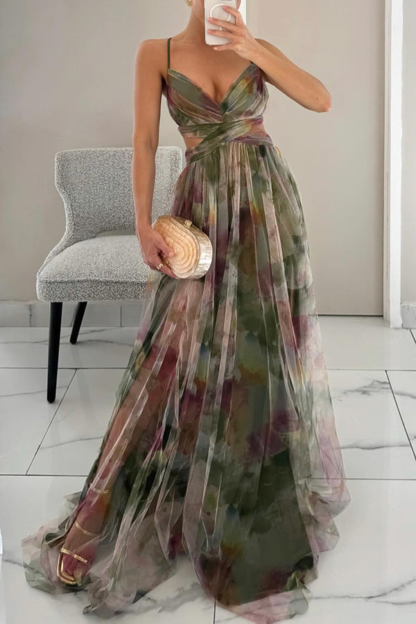 Women’s Effortless Floral Printed Maxi Style Summer Dress for Evening Parties