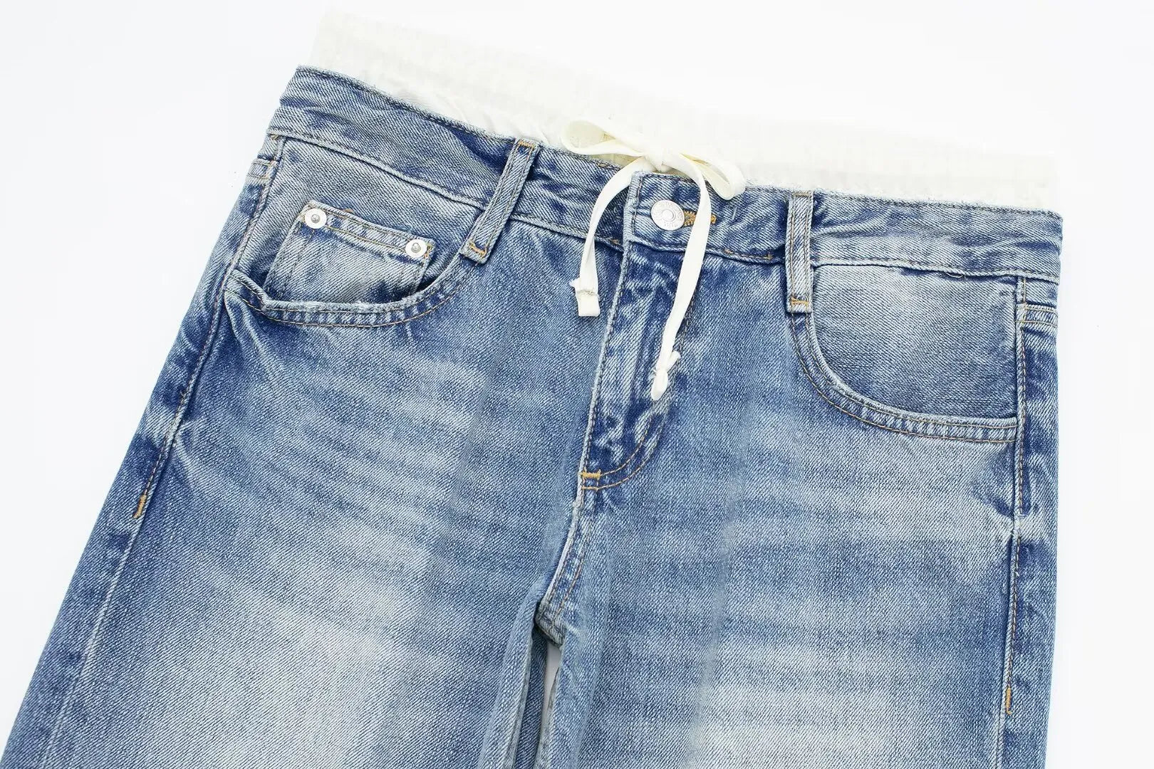 Casual Mid‑Waist Straight‑Leg Jeans for Women