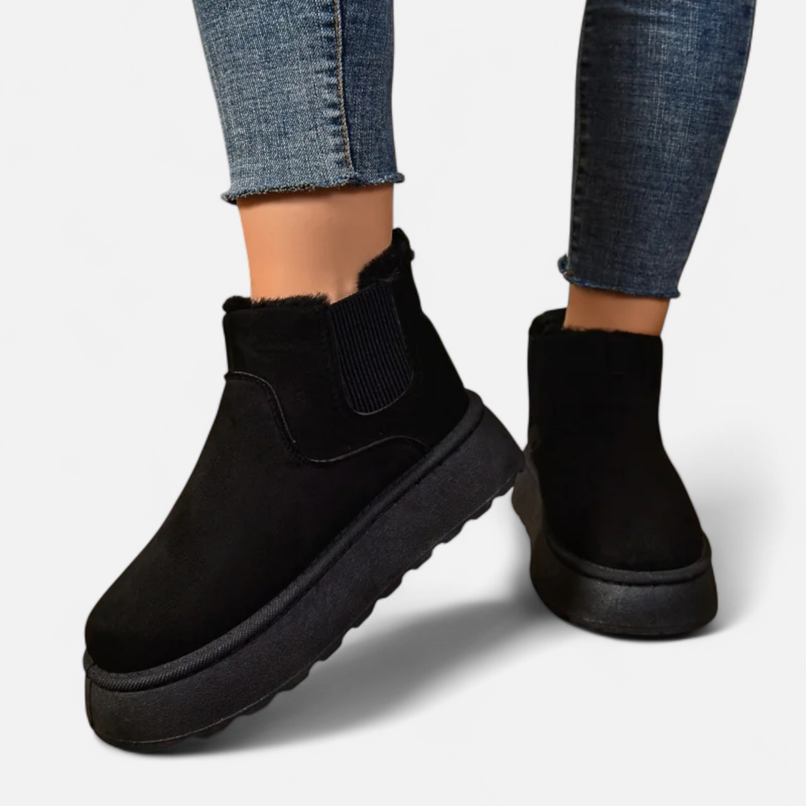 Timeless Cosy Seasonal Chelsea Plush Platform Ankle Boots for Women