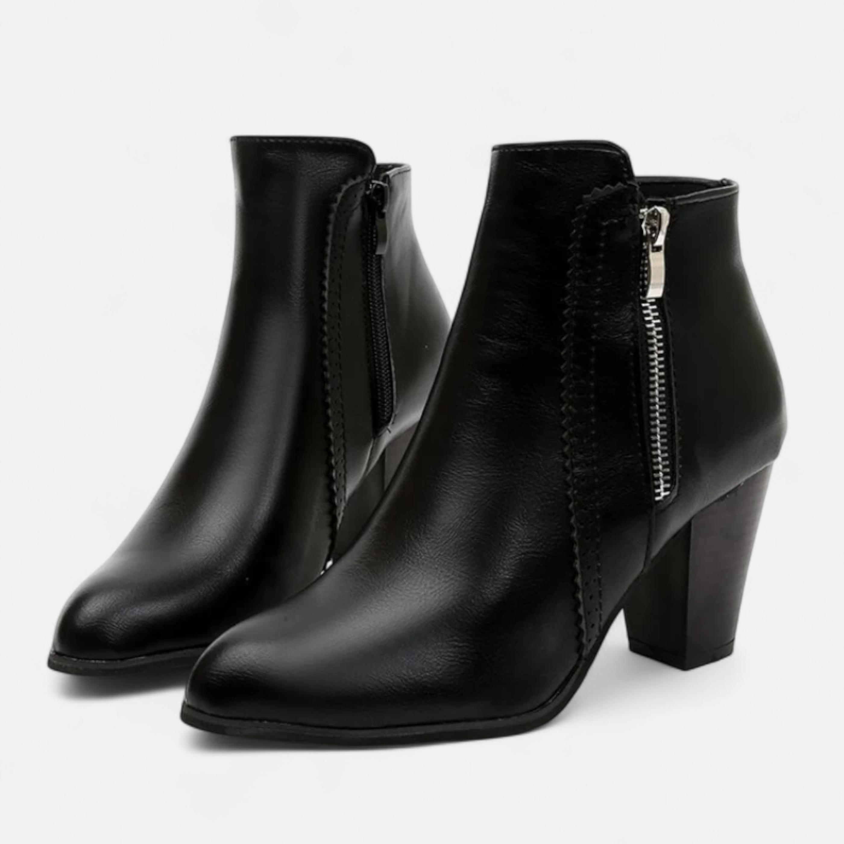 Retro Elegance Fashion Zip-Heel Boots for Women
