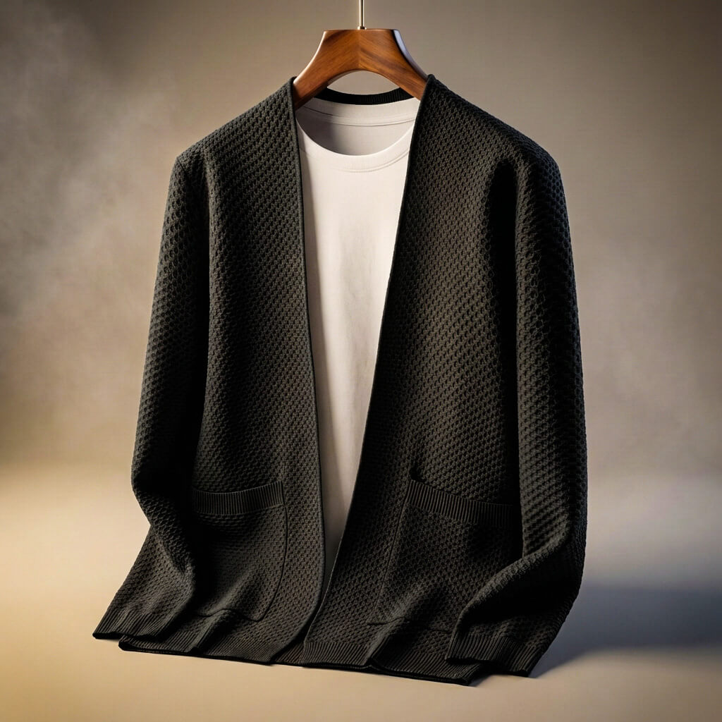 Coleste | Men’s Pima Cotton Honeycomb Knit Cardigan