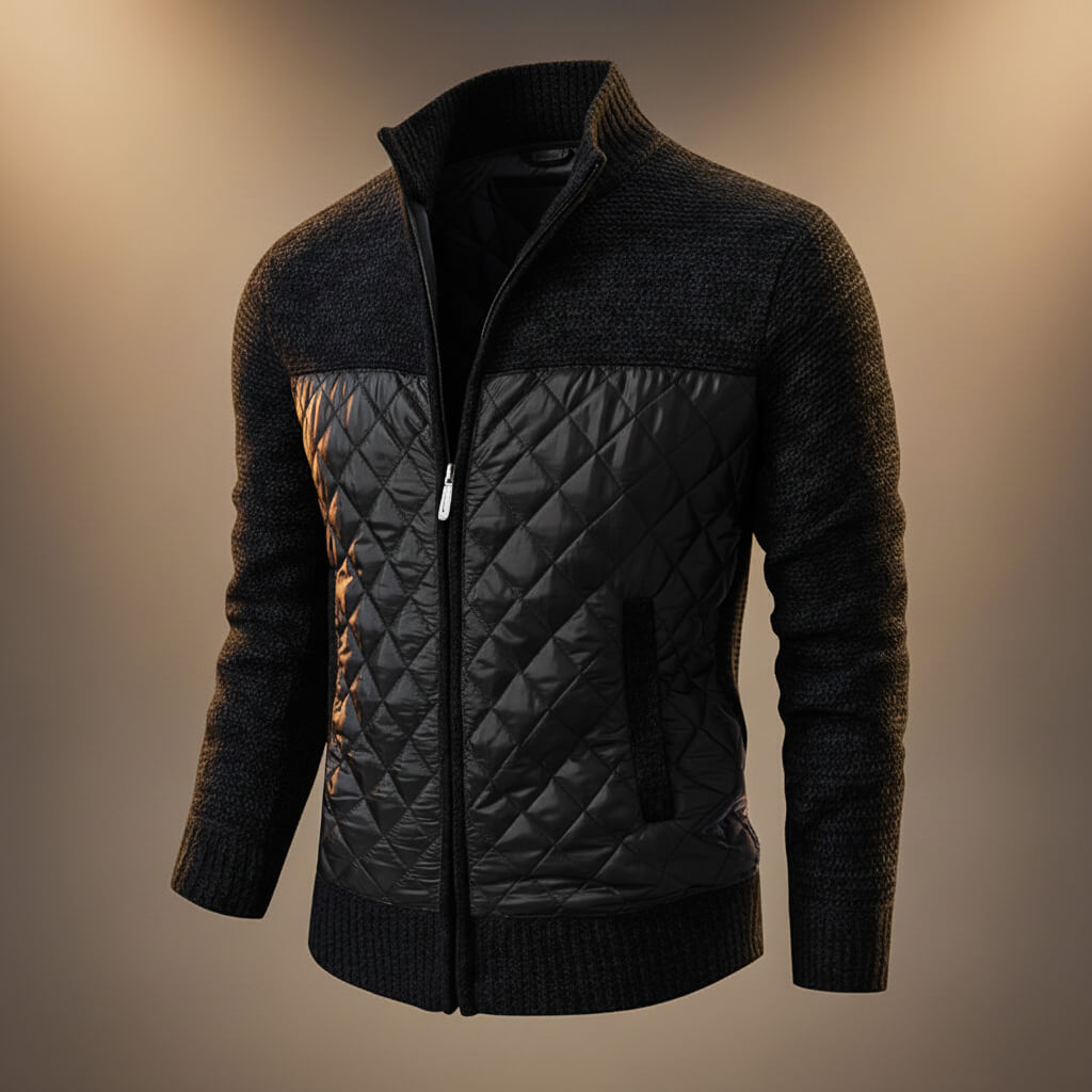 Cortiano | Men’s Chenille Wool-Blend Quilted Jacket