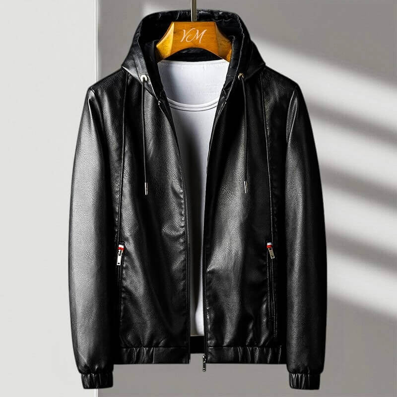Avelon | Hooded Eco-Leather Jacket