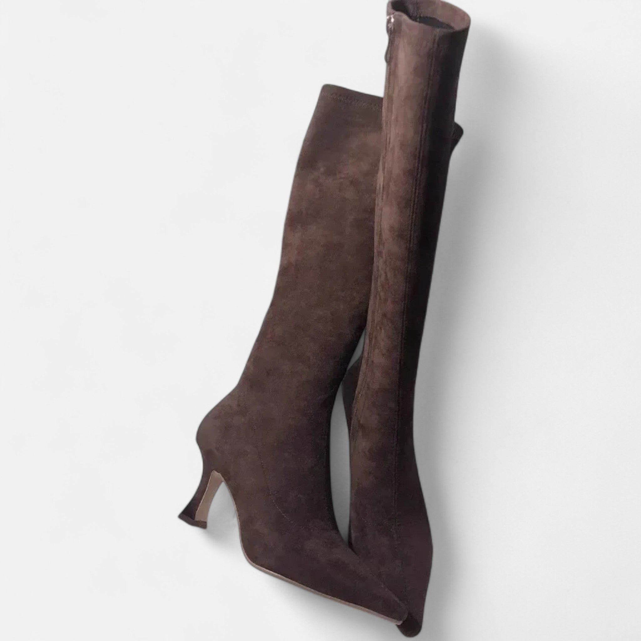 Classic Sturdy Outdoor Thigh-High Heeled Boots for Women