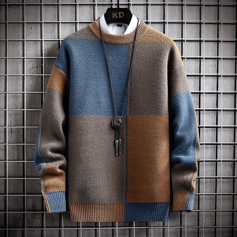 Men's Warm  Cozy Knitted Sweater for Winter and Mid-Season