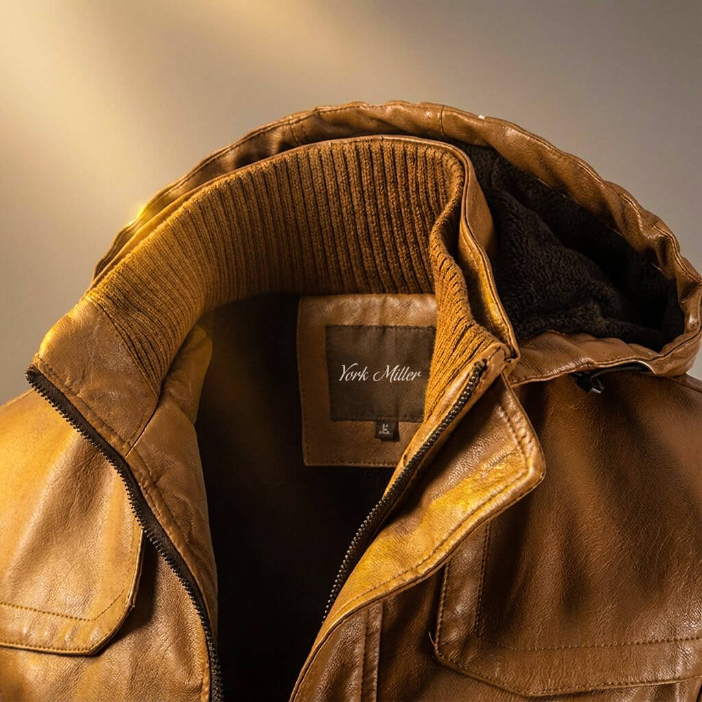 Alvin | Men’s Premium Leather Hooded Jacket