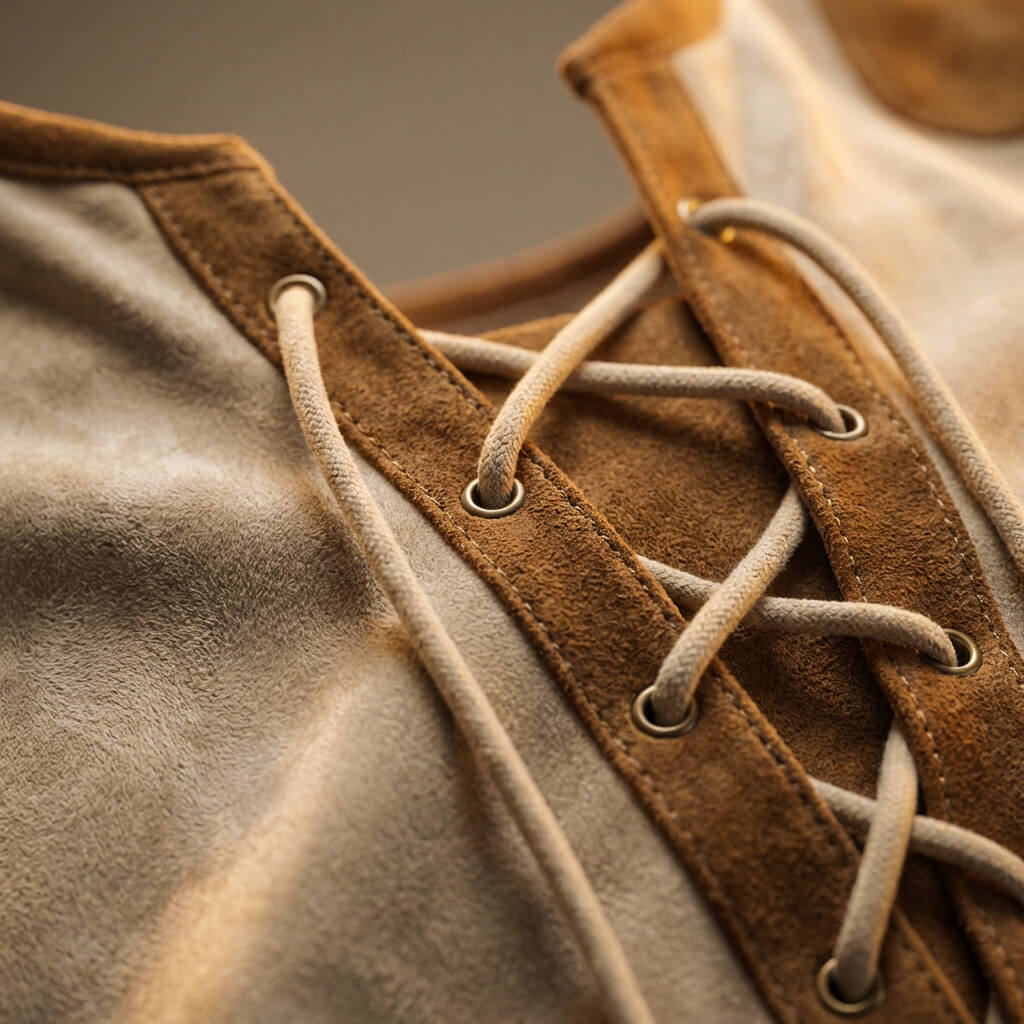 Ardenio | Men’s Suede-Touch Lace-Up Shirt