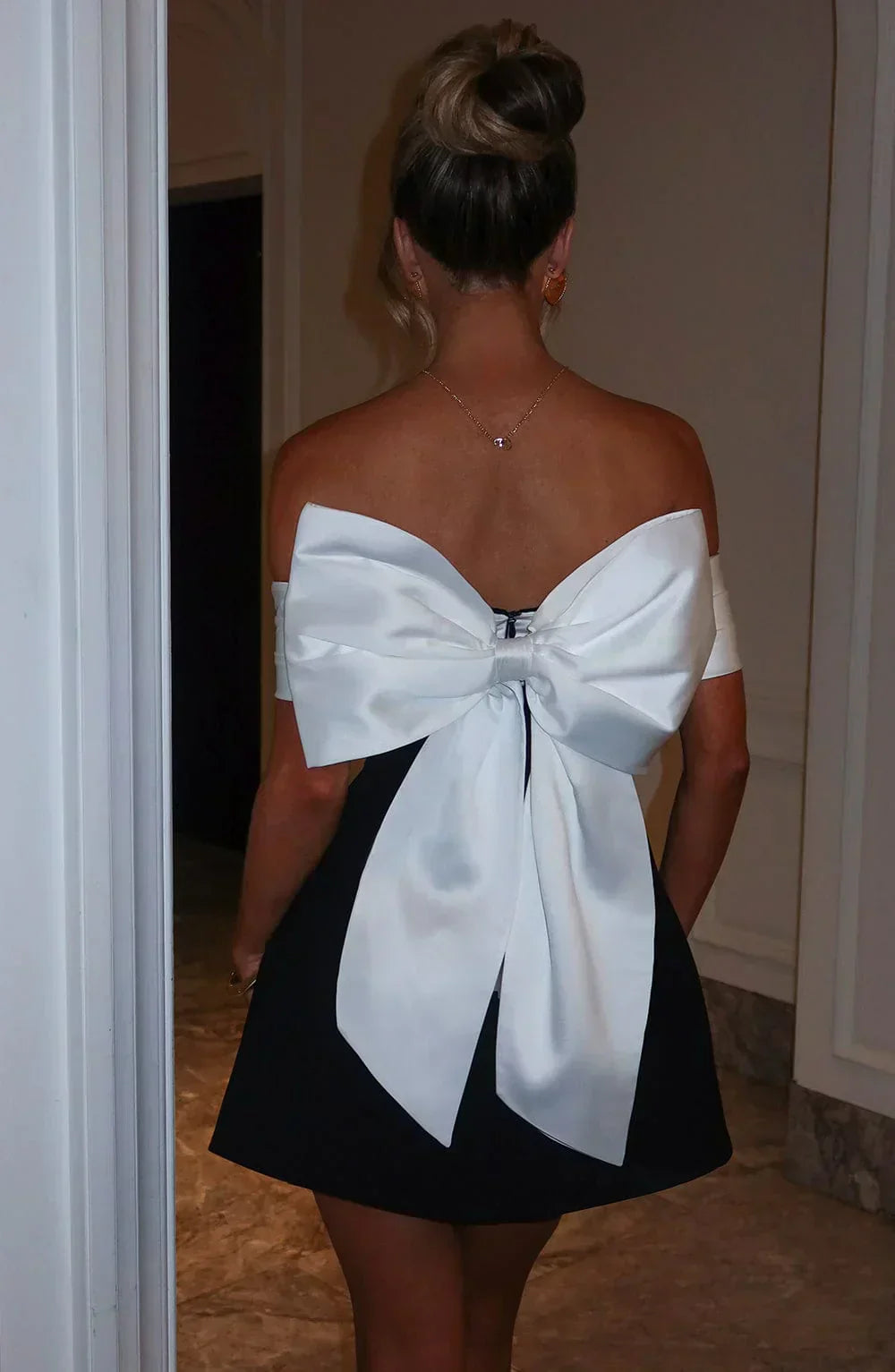 Women's Chic Trendy Bow Mini Dress for Special Events