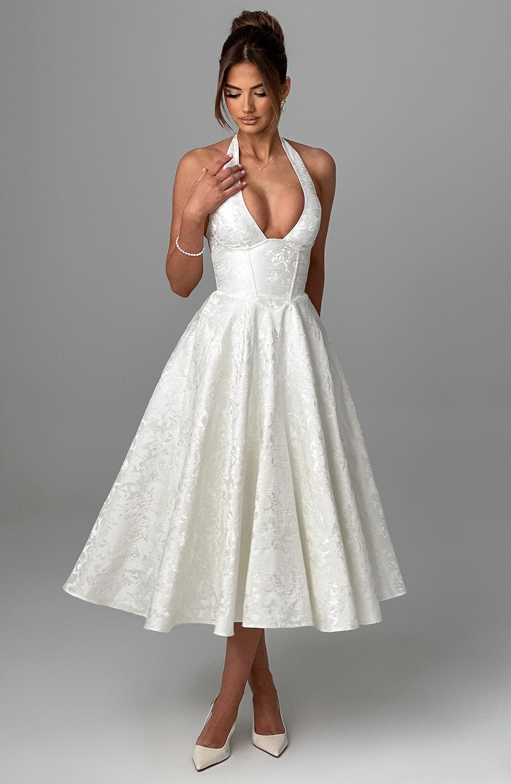 Exquisite Classic Halter Wedding Guest Dress for Women