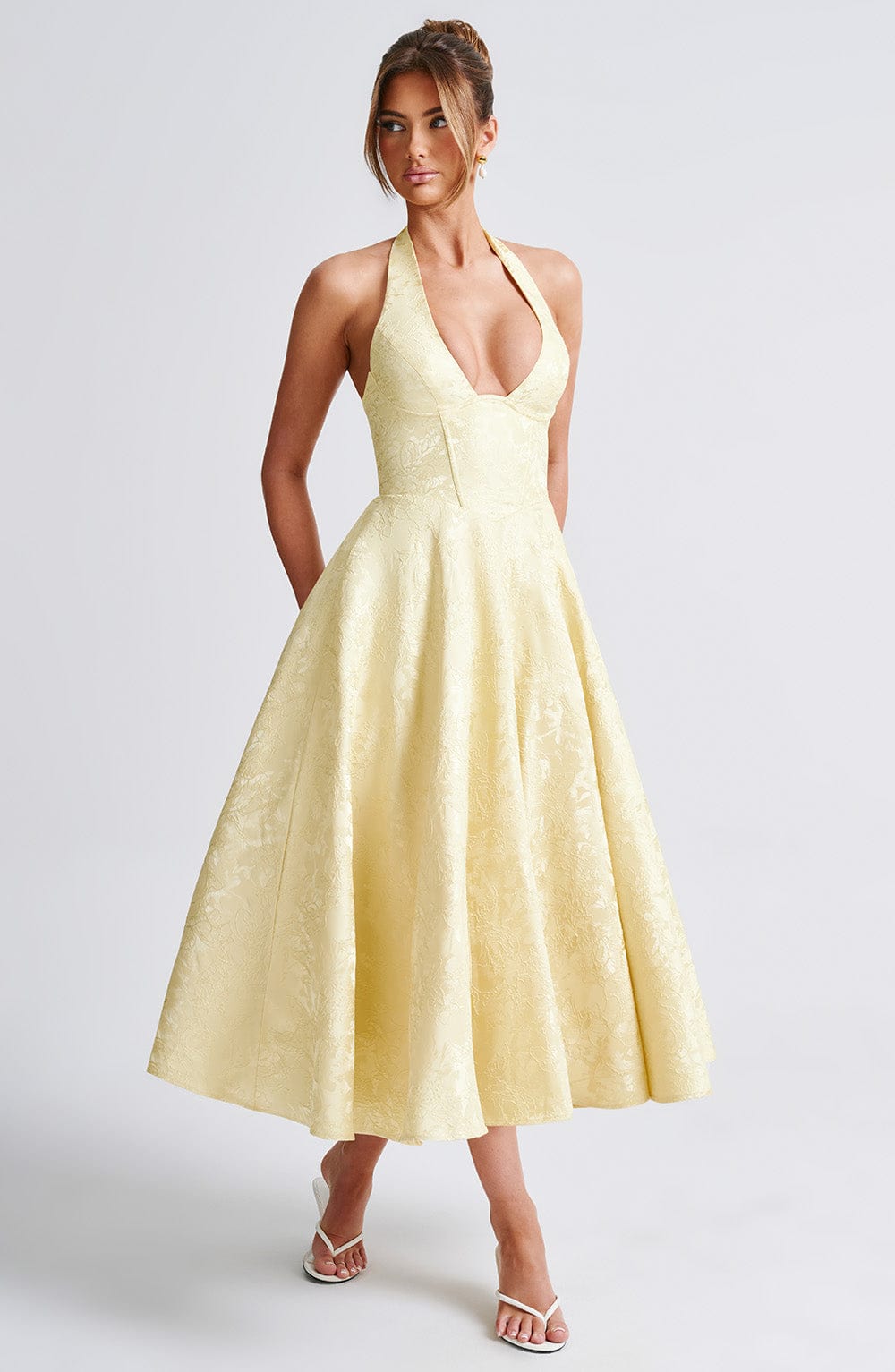 Exquisite Classic Halter Wedding Guest Dress for Women