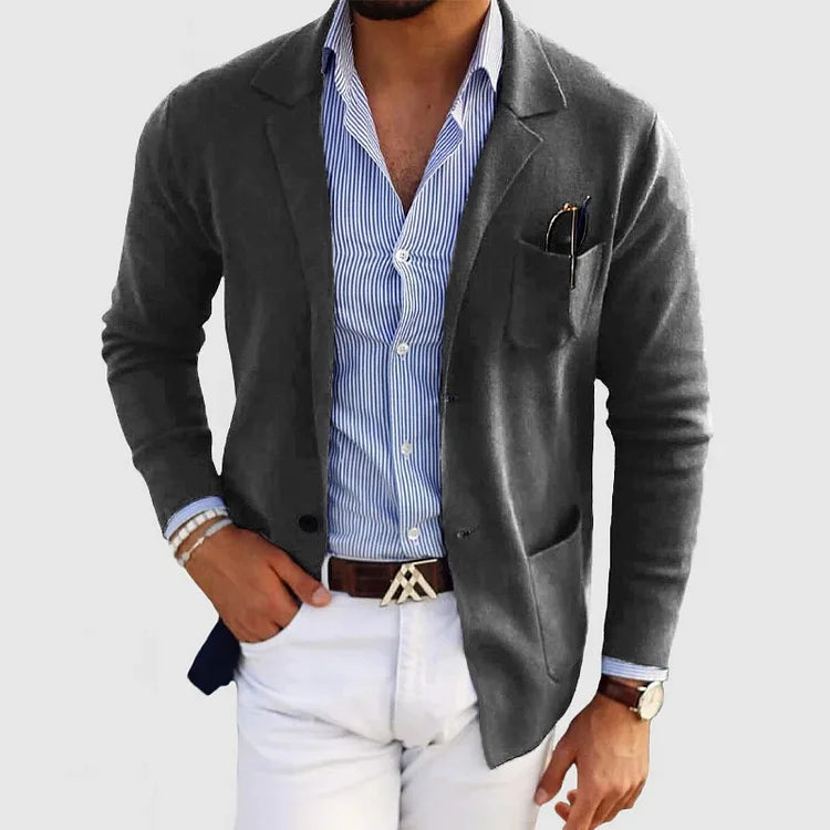 Timeless Men’s Knit Business Modern Blazer for Formal or Casual Event