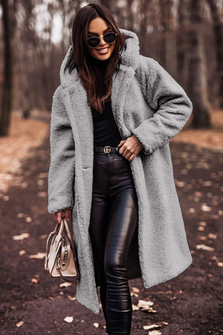 Women’s Long Hooded Winter Coat Elegant Cold-Weather Style