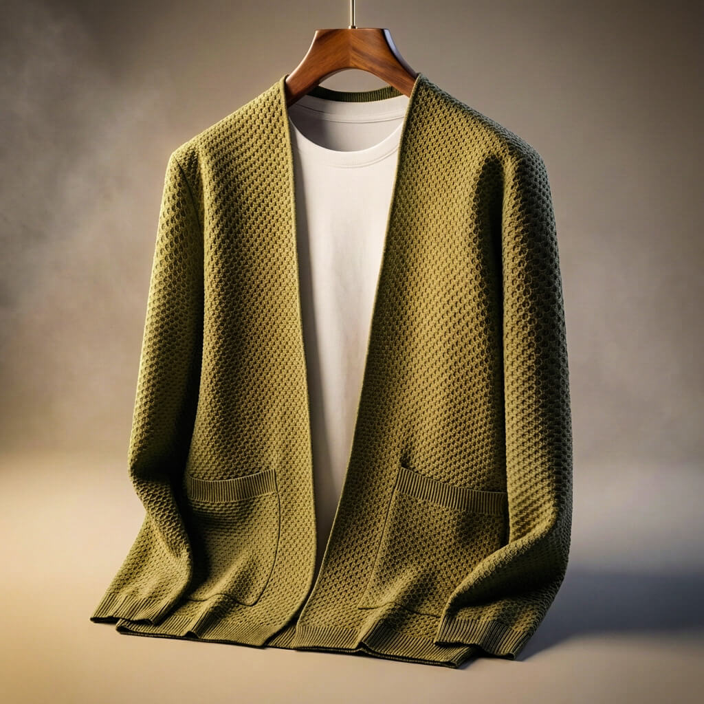 Coleste | Men’s Pima Cotton Honeycomb Knit Cardigan