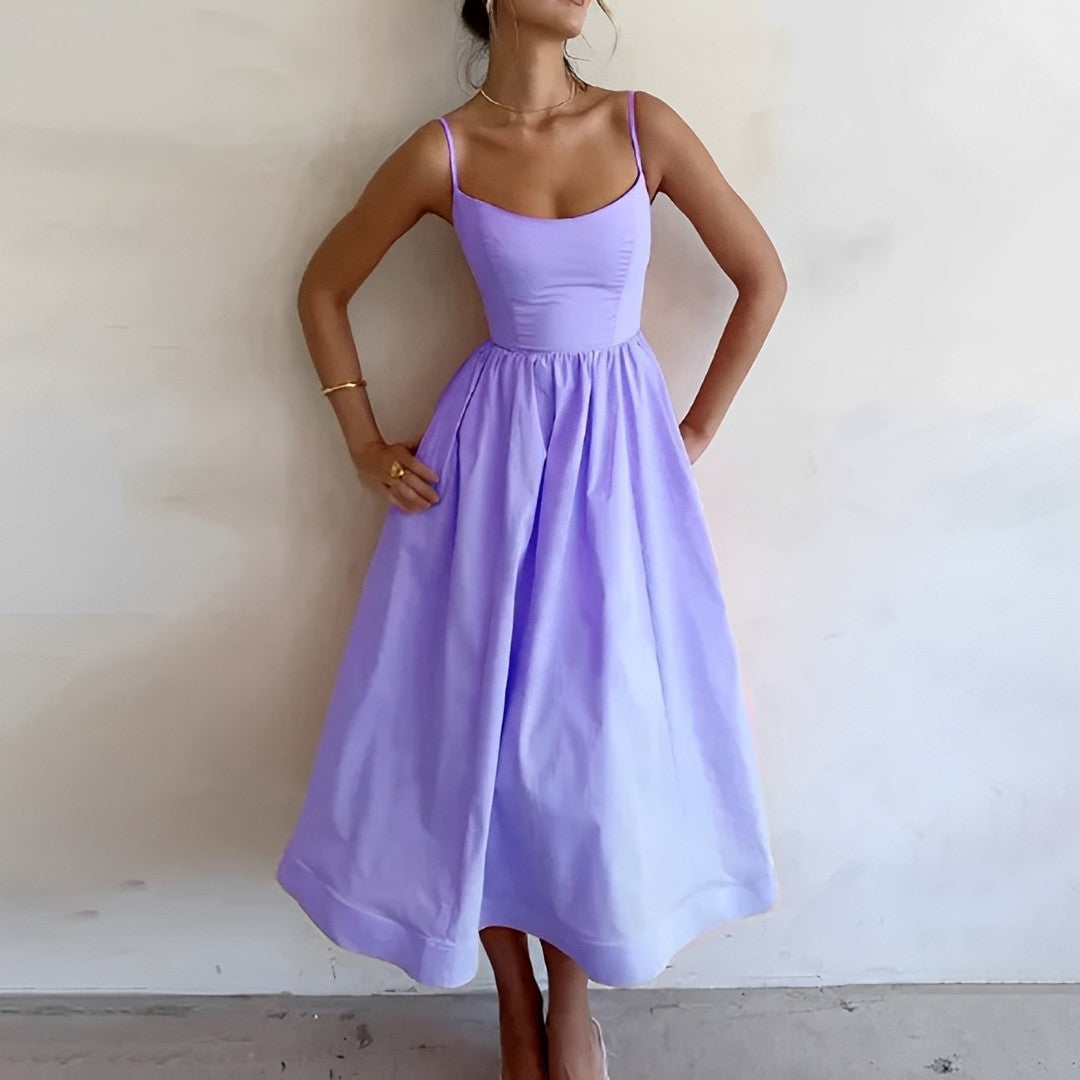 Women's Form-Fitting Spaghetti Strap Summer Midi Dress
