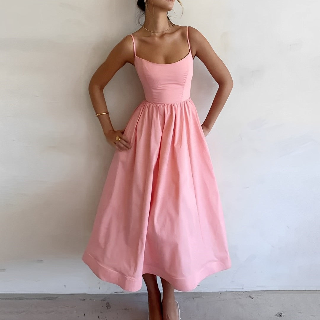 Women's Flowing Summer Sleeveless Midi Dress