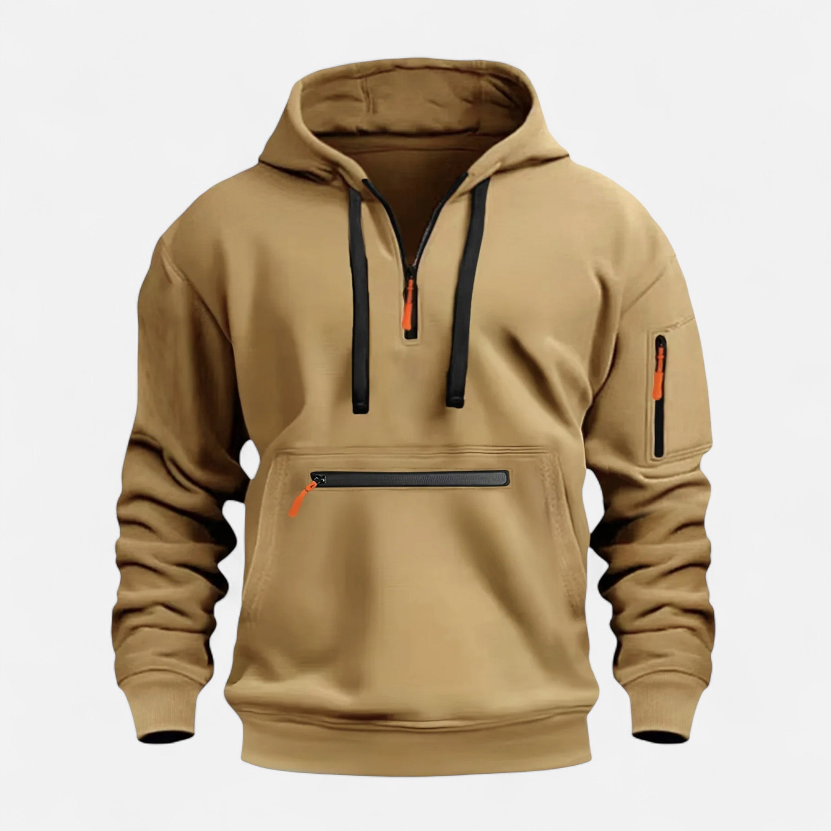 Men’s Elegance Knitted Sleek Half-Zip Athletic Hoodie