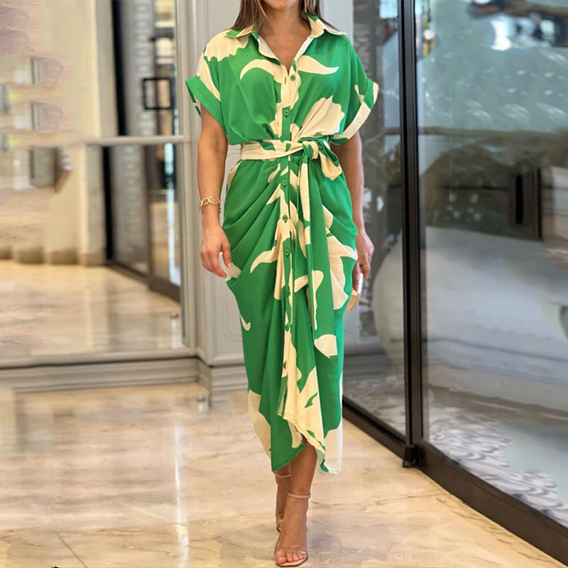 Women's Stylish Drape Button Wrap Summer Dress for All Occasion